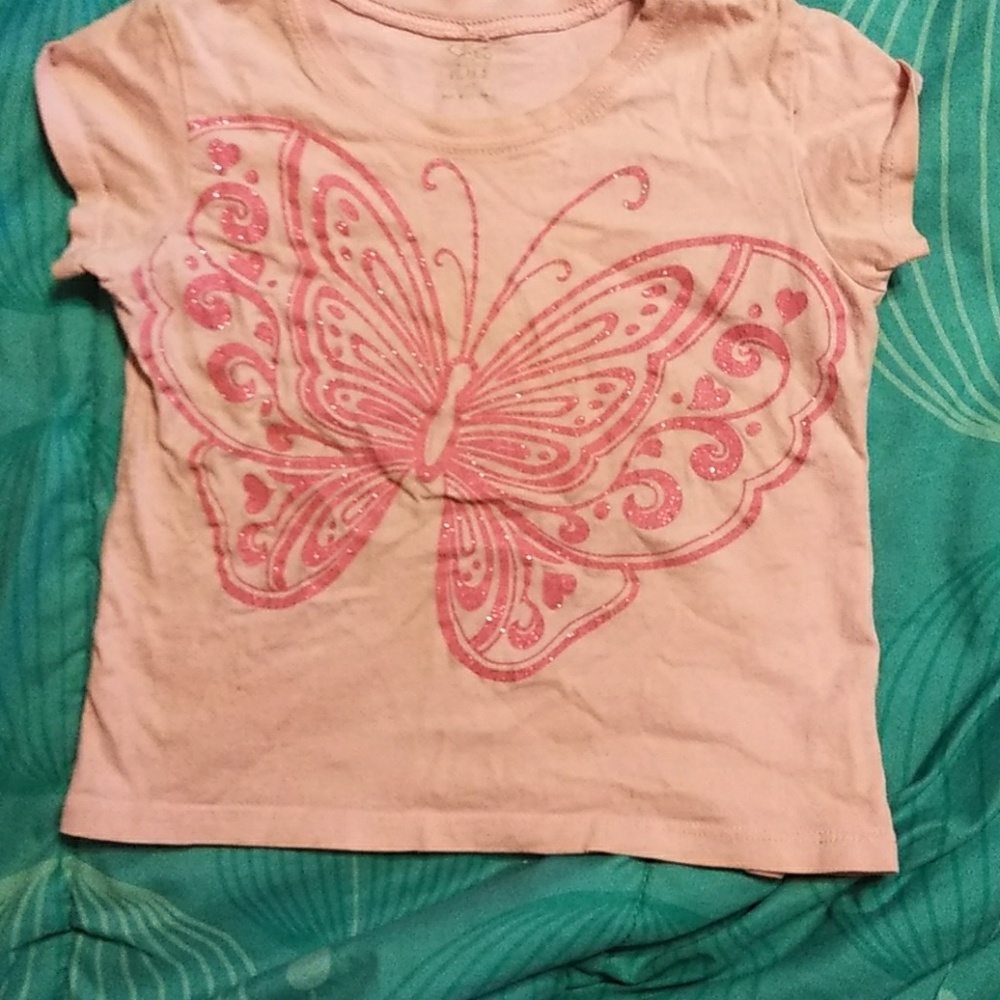 Girl's Pink Butterfly Tee